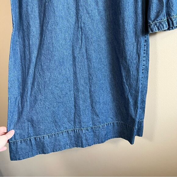✨ Draper James Embroidered Ruffle Chambray Denim Shift Dress 8 - Picture 8 of 13